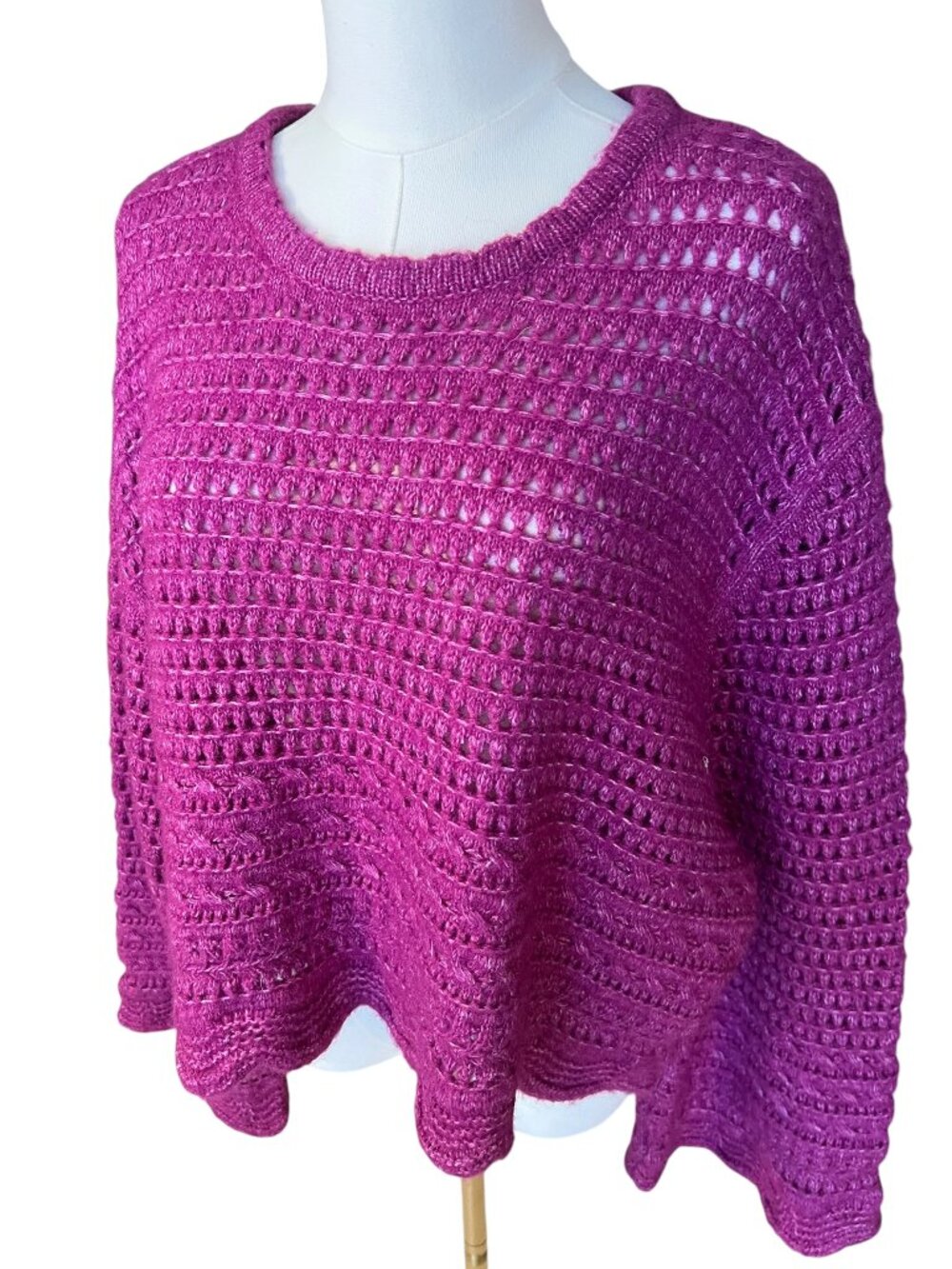 Kerisma Open Knit Crochet Sweater Magenta | One Size